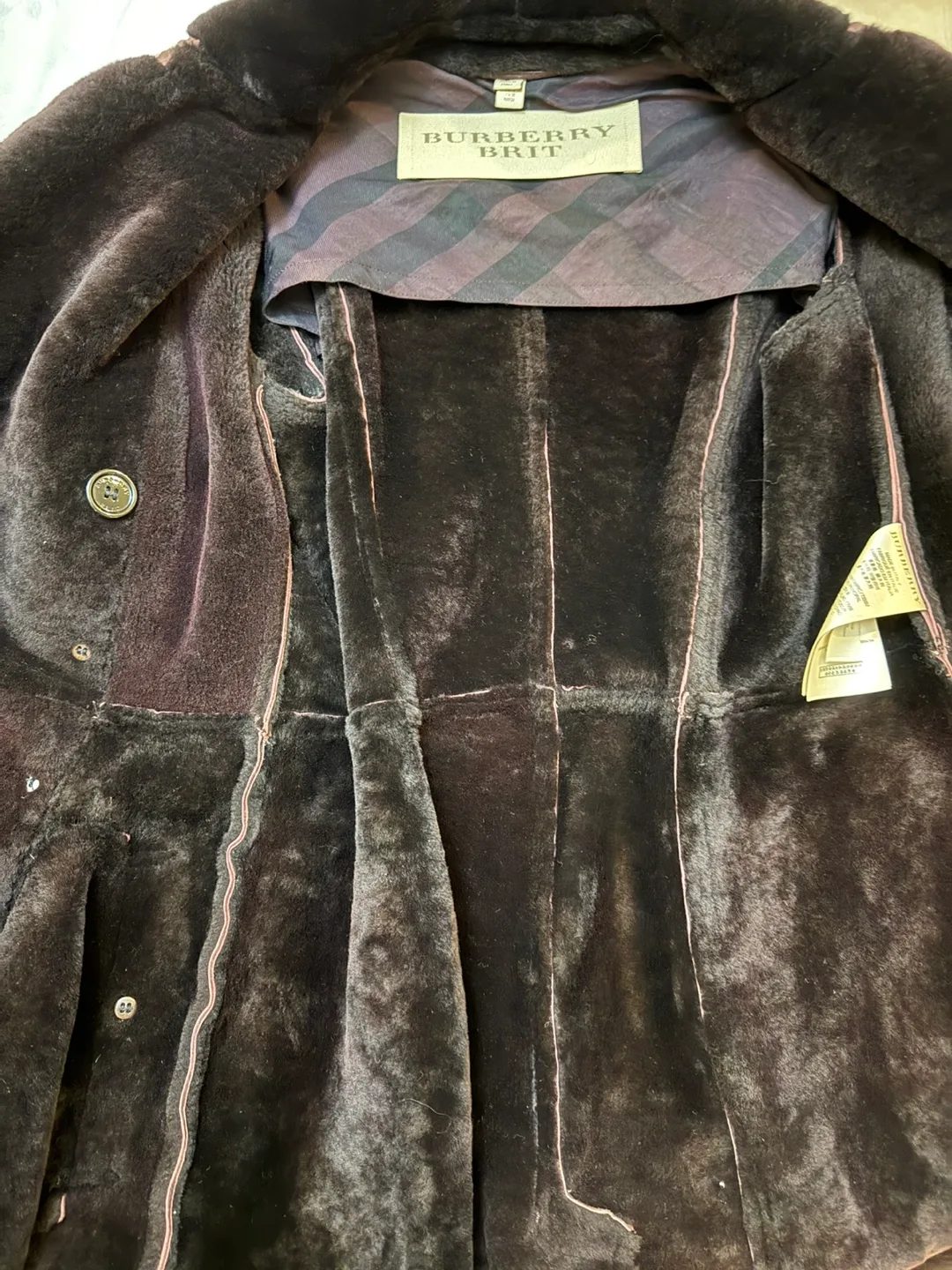 Burberry Brit Burgundy Leather Coat Size 4 image indicator(5)