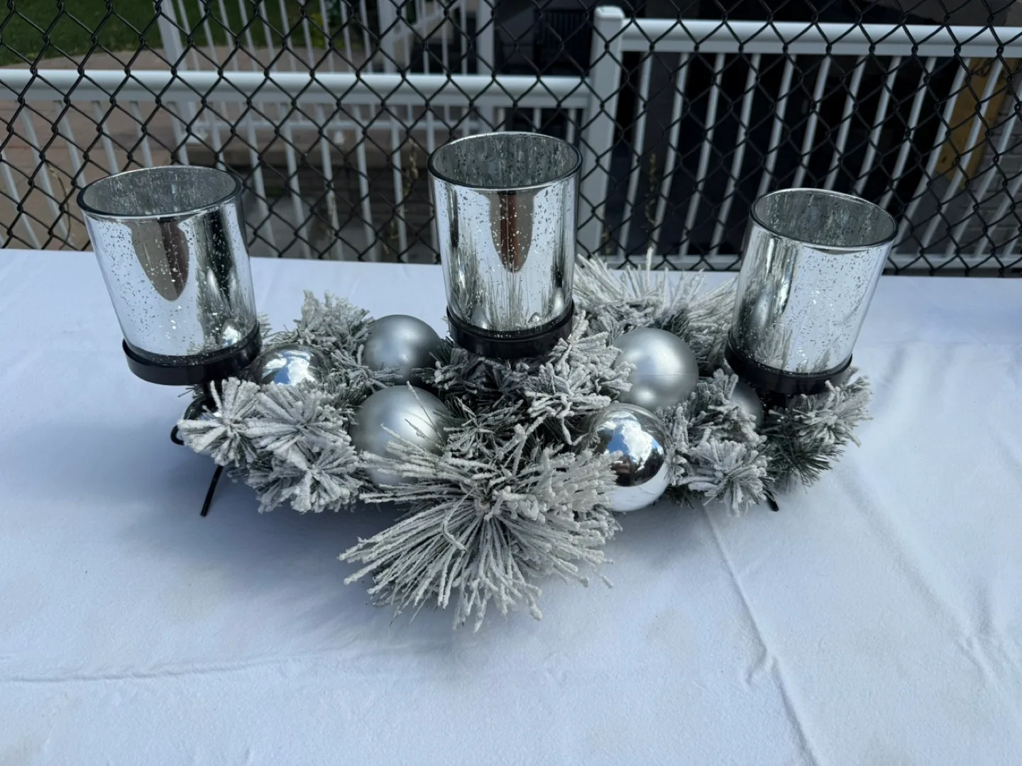 Silver Candle Holder Centrepiece