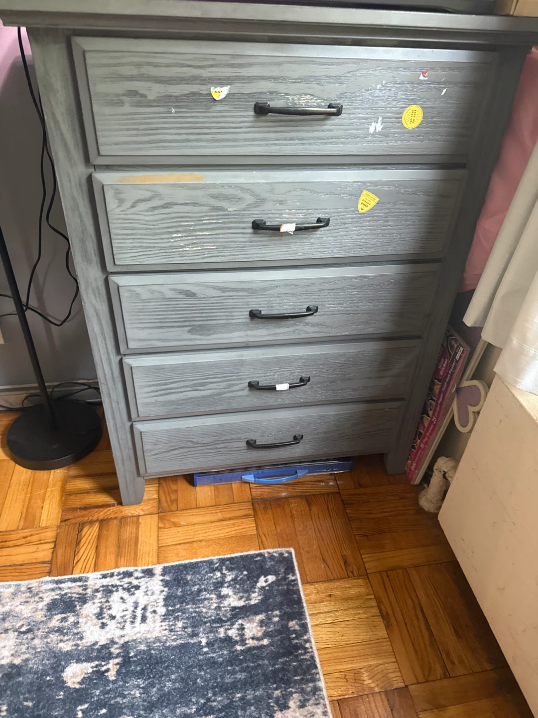 Gray 5-Drawer Dresser
