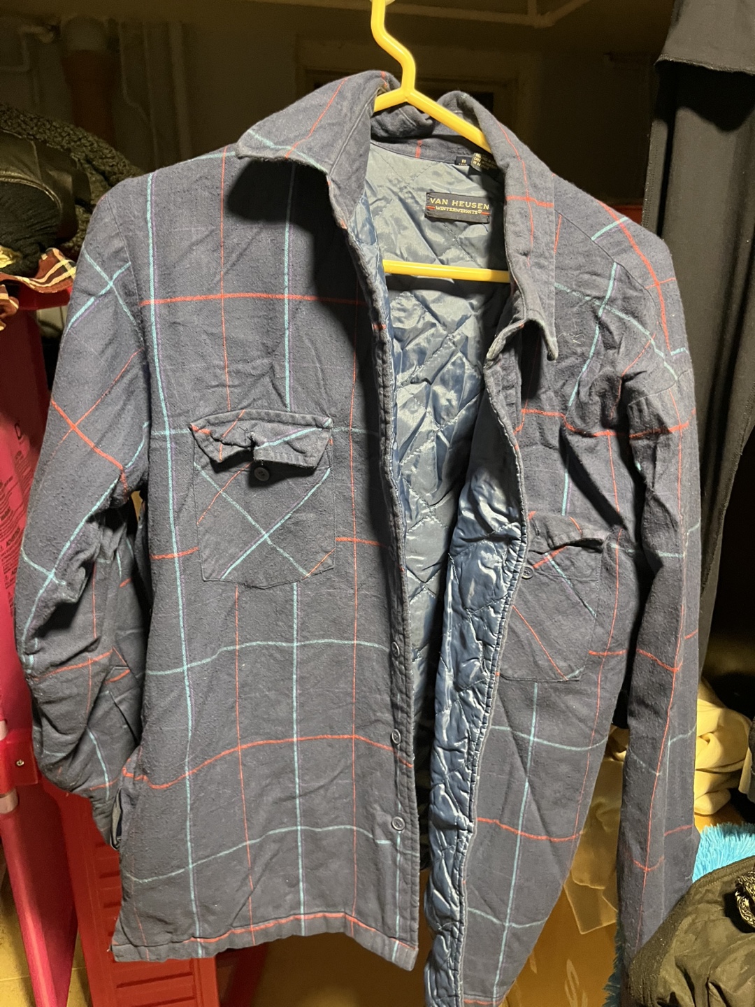 Van Heusen Plaid Quilted Shirt Jacket