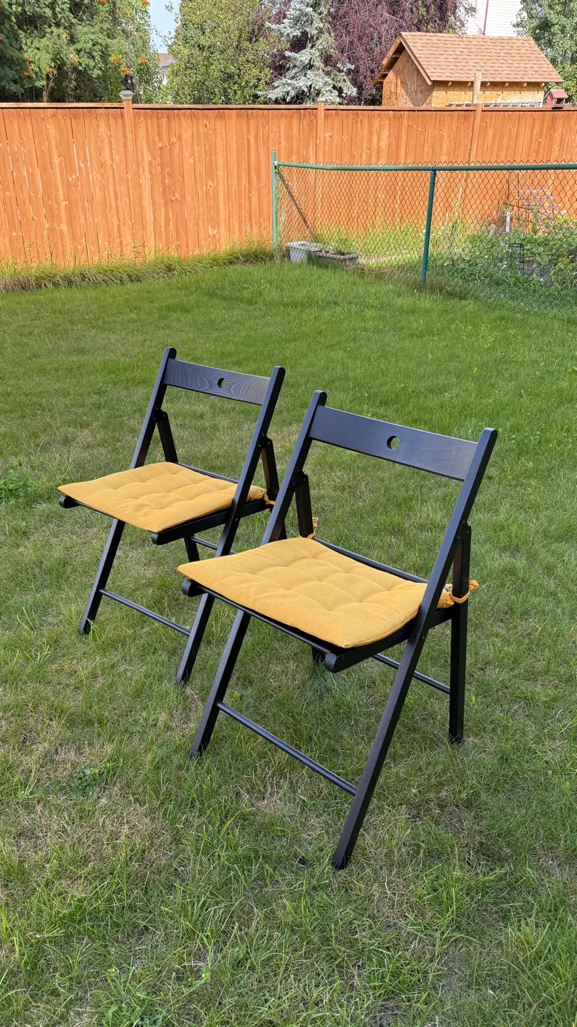 Ikea Terje Folding Chairs - Black, Set of 2 thumbnail