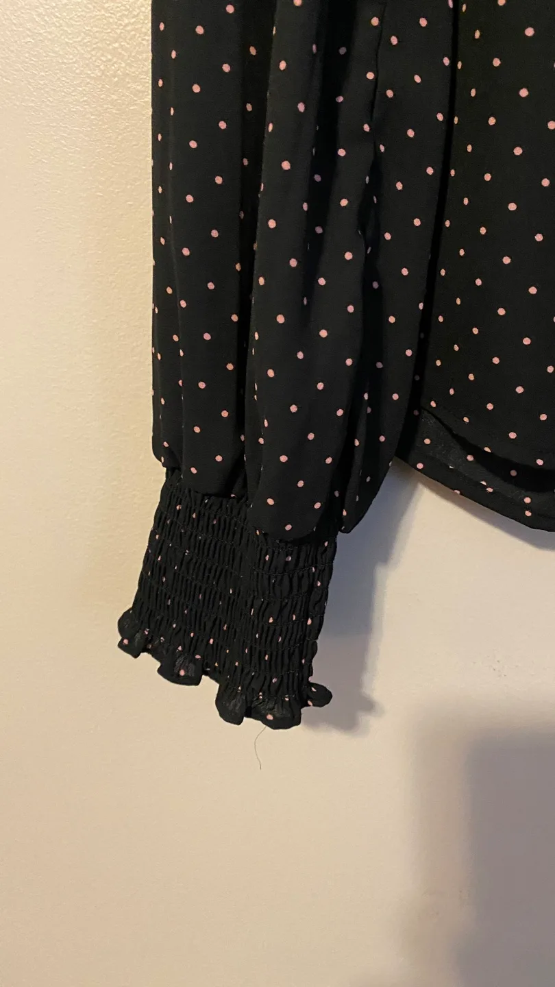 Banana Republic Tamara H. Black Polka Dot Blouse - S image indicator(3)