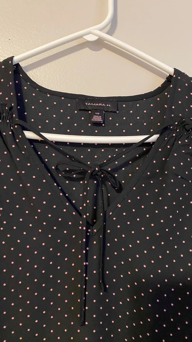 Banana Republic Tamara H. Black Polka Dot Blouse - S image indicator(2)