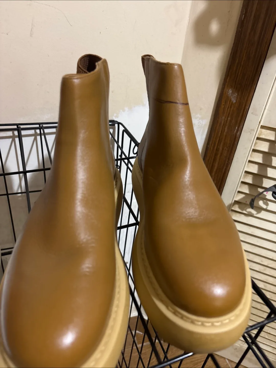 Tkees Brown Leather Ankle Boots, Size 8 image indicator(2)