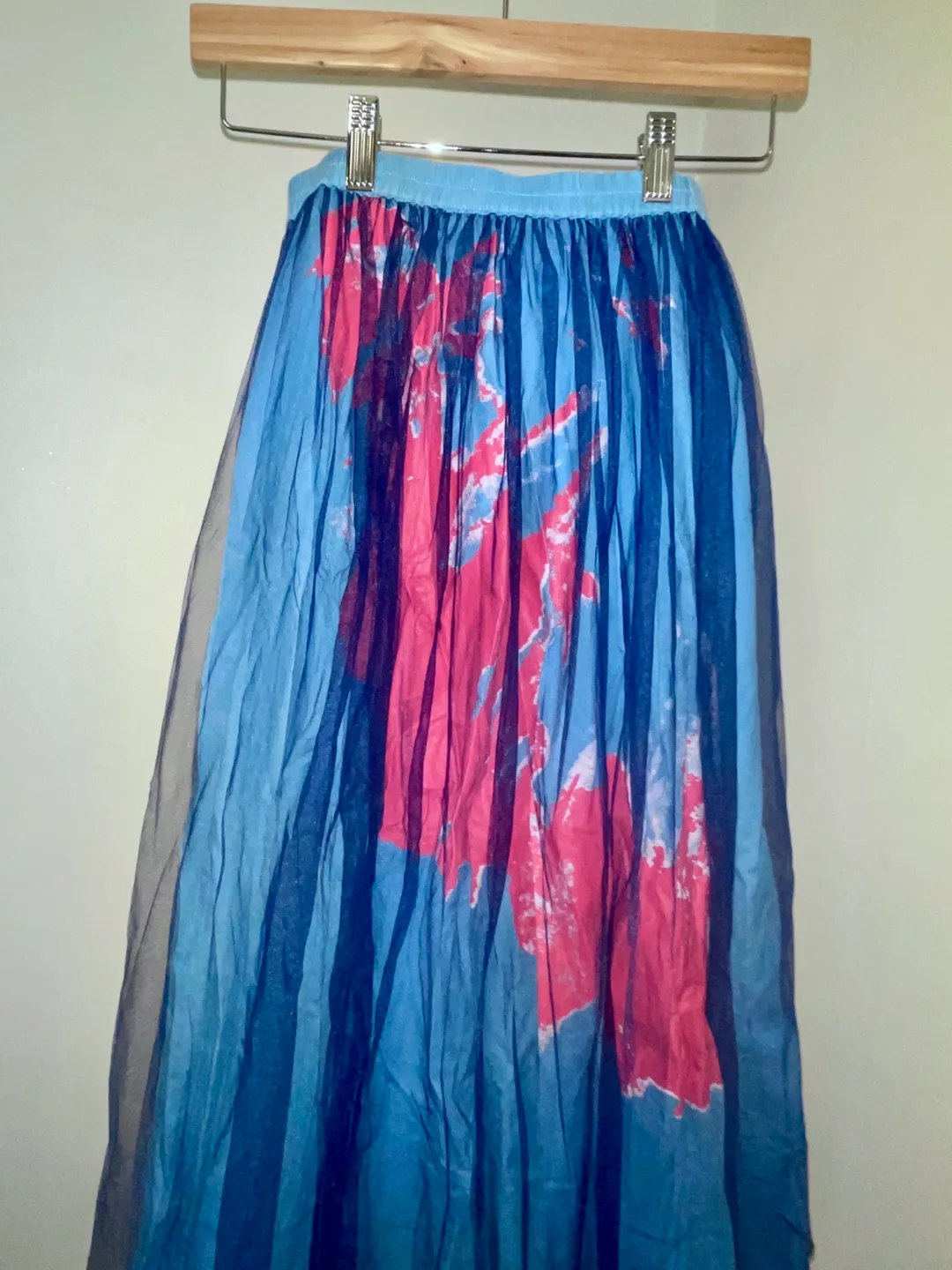Oriental Blue Tulle Midi Skirt One Size thumbnail