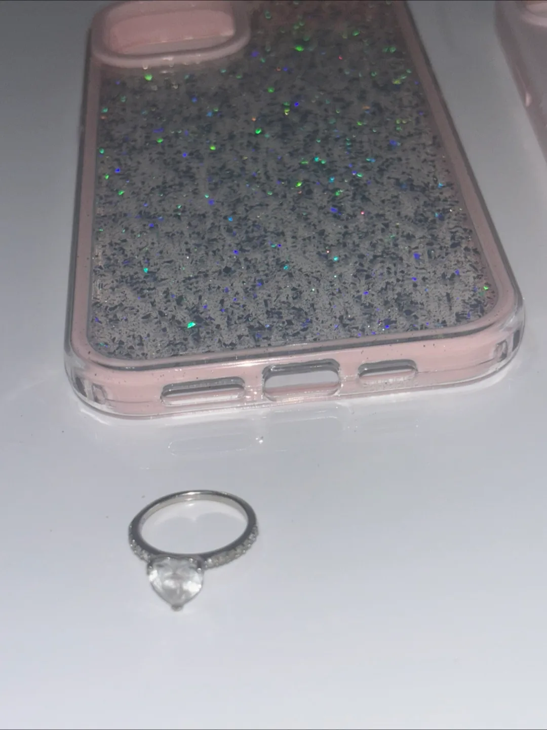 Heart diamond ring white gold size 6