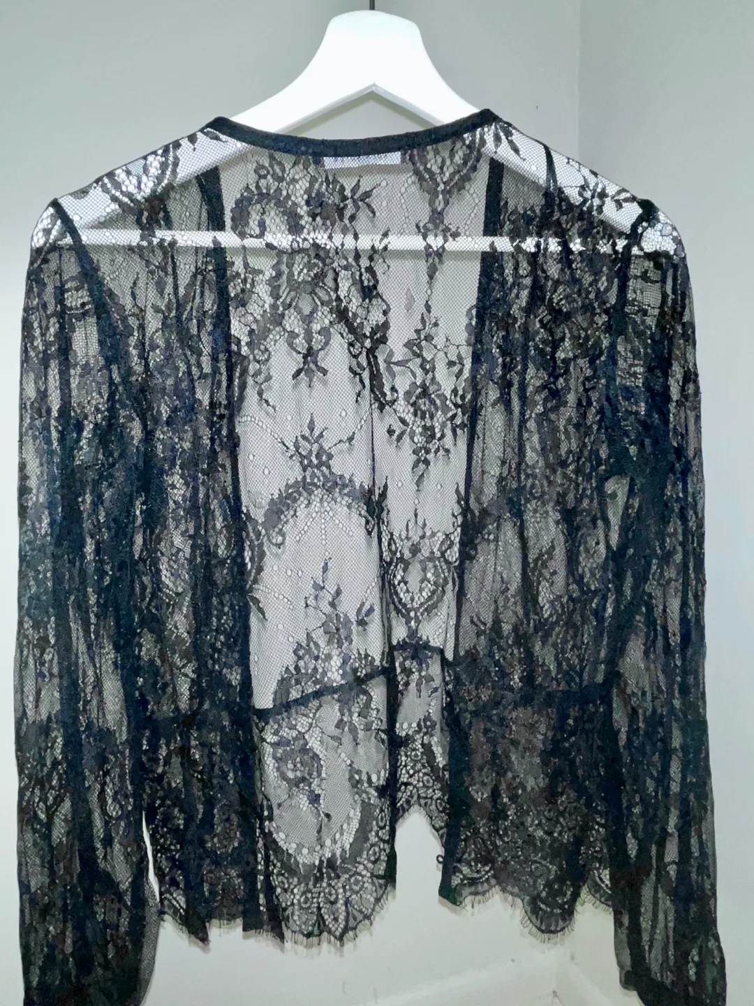 Suzy Shier Black Lace Top Size S/M thumbnail