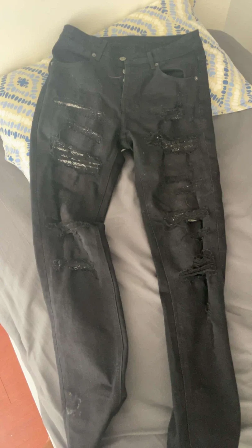 Ksubi Black Distressed Jeans image indicator(2)
