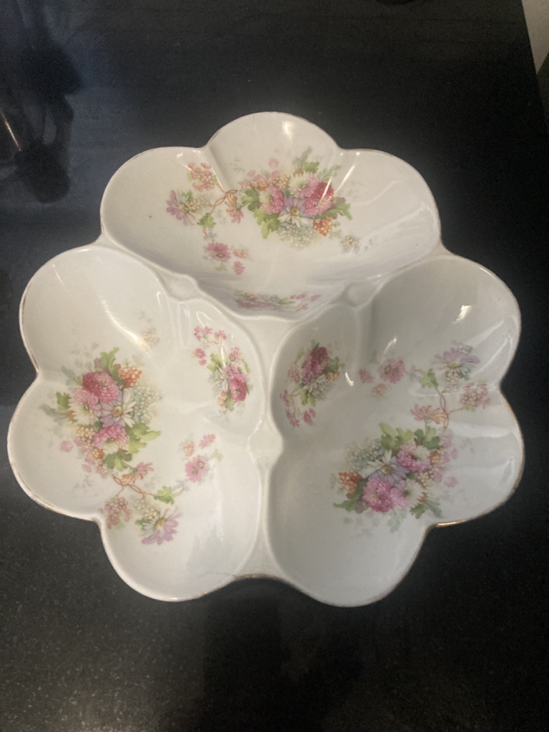 Floral Divided Candy Dish