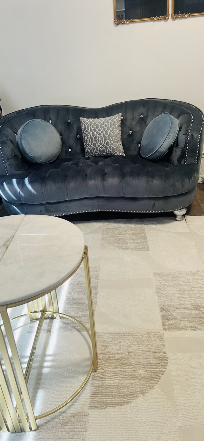 Grey Velvet sofa-set - new - photo 4