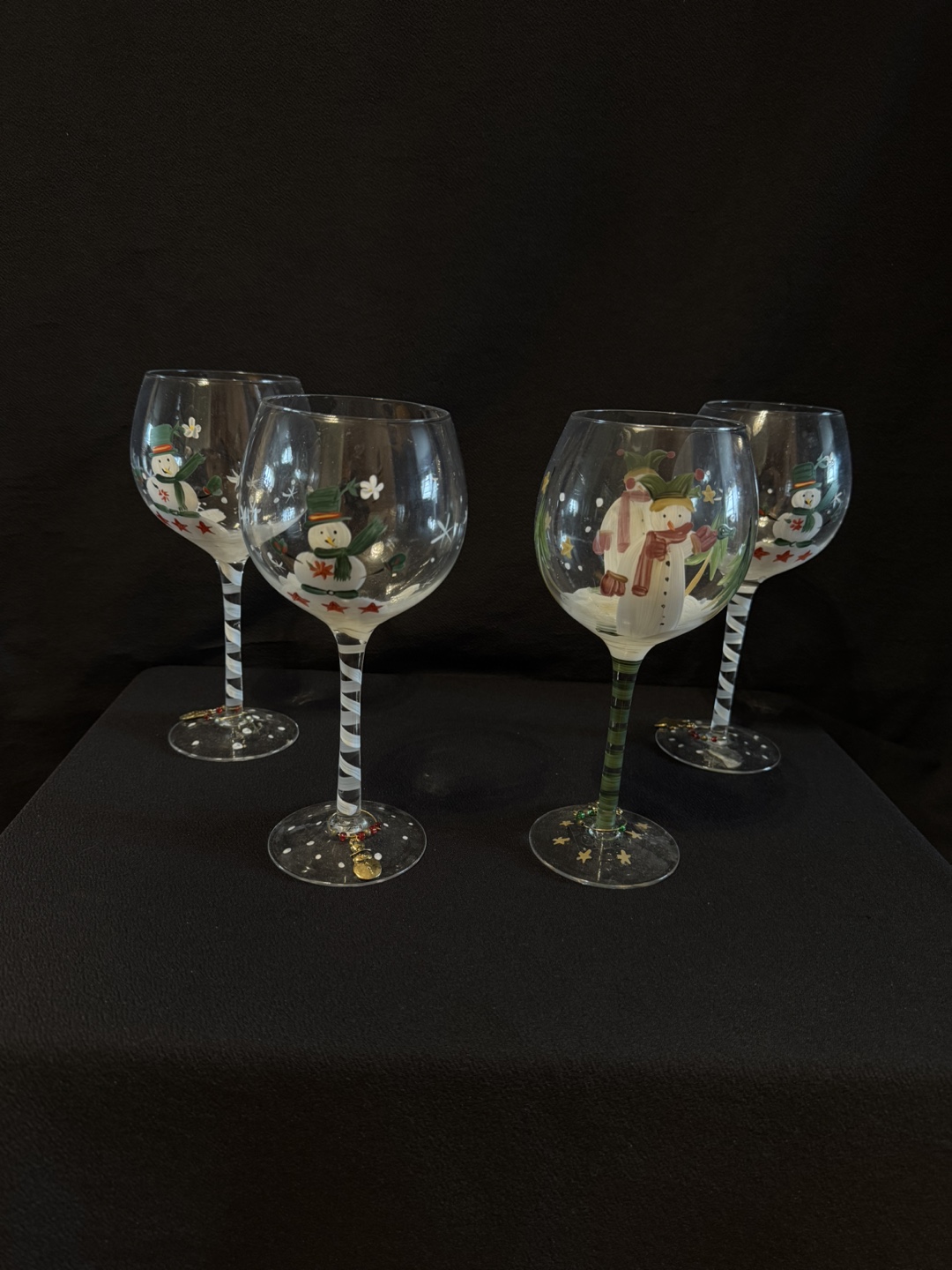 Set of 4 Snowman Wine Glasses - photo 2