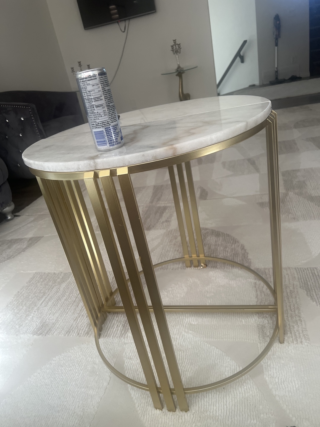 Round Marble Top Side Table - photo 3