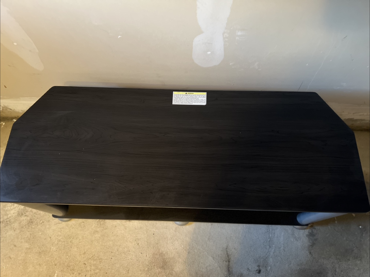 Black TV Stand with Shelves - photo 3