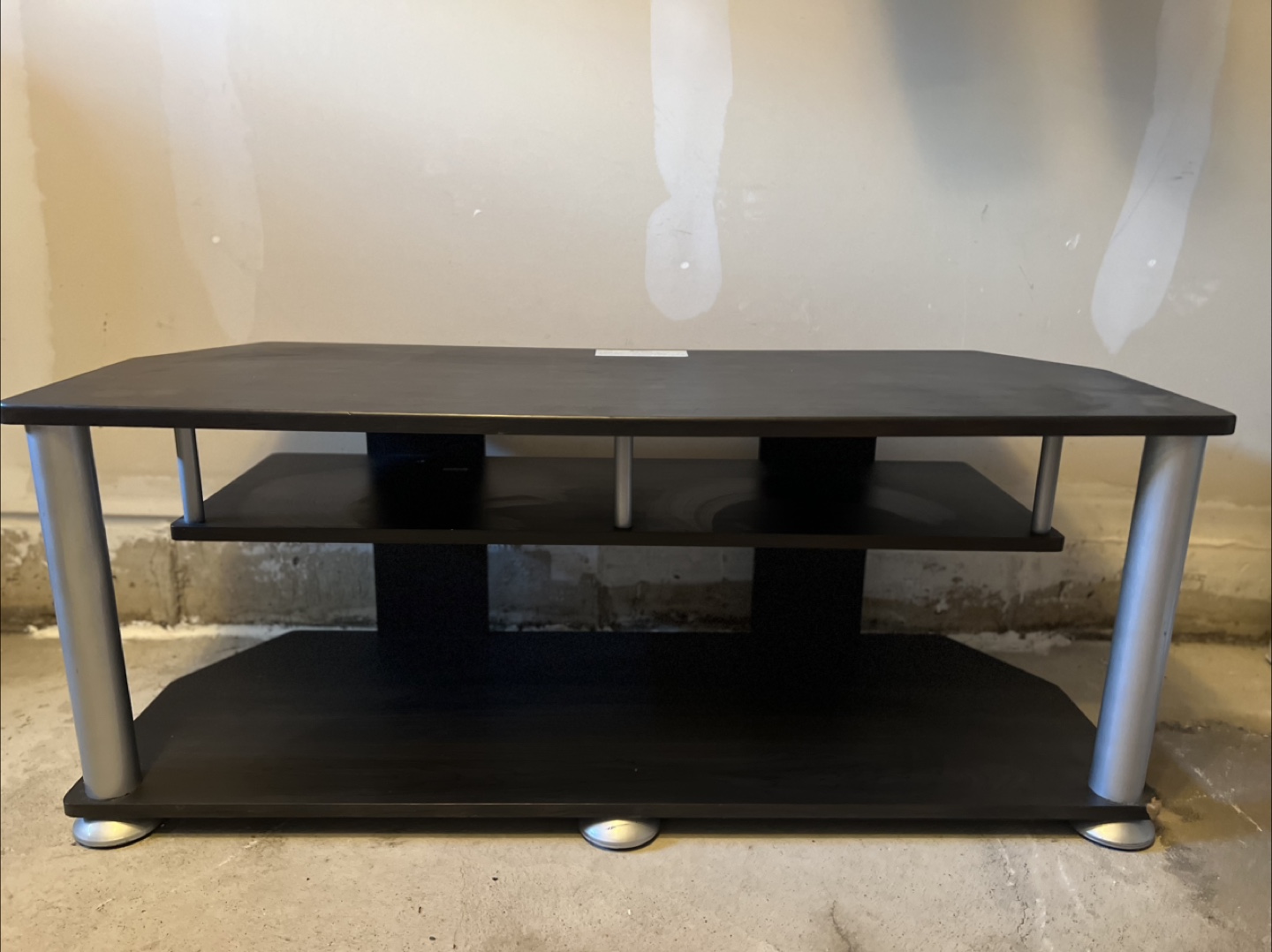 Black TV Stand with Shelves - photo 4