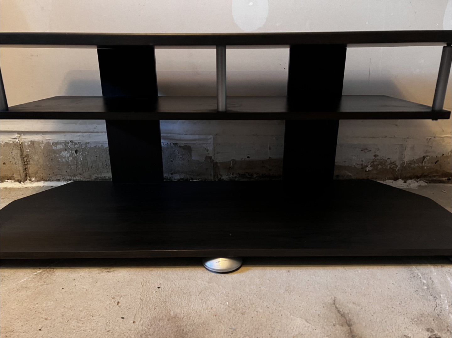 Black TV Stand with Shelves