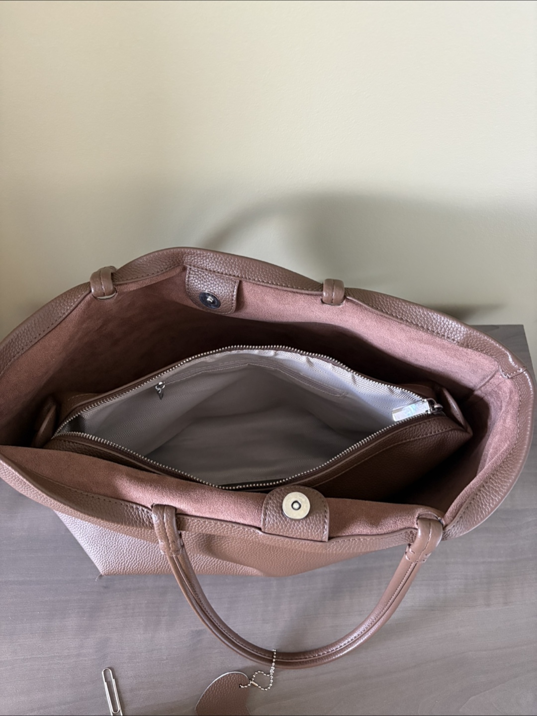 Brown Leather Tote Bag - photo 3