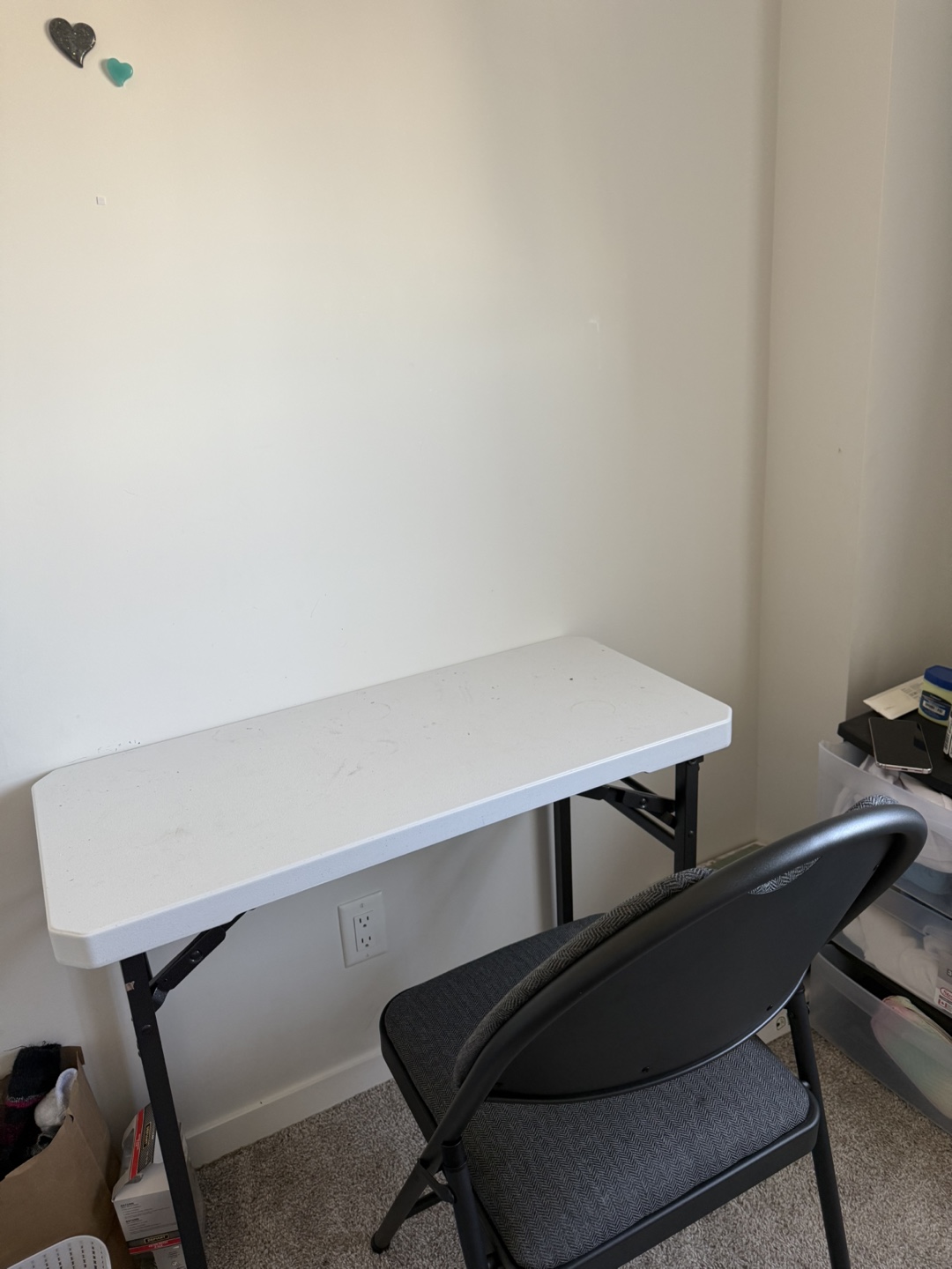 Folding Table and Chair Set - White Table, Grey Chair - photo 3