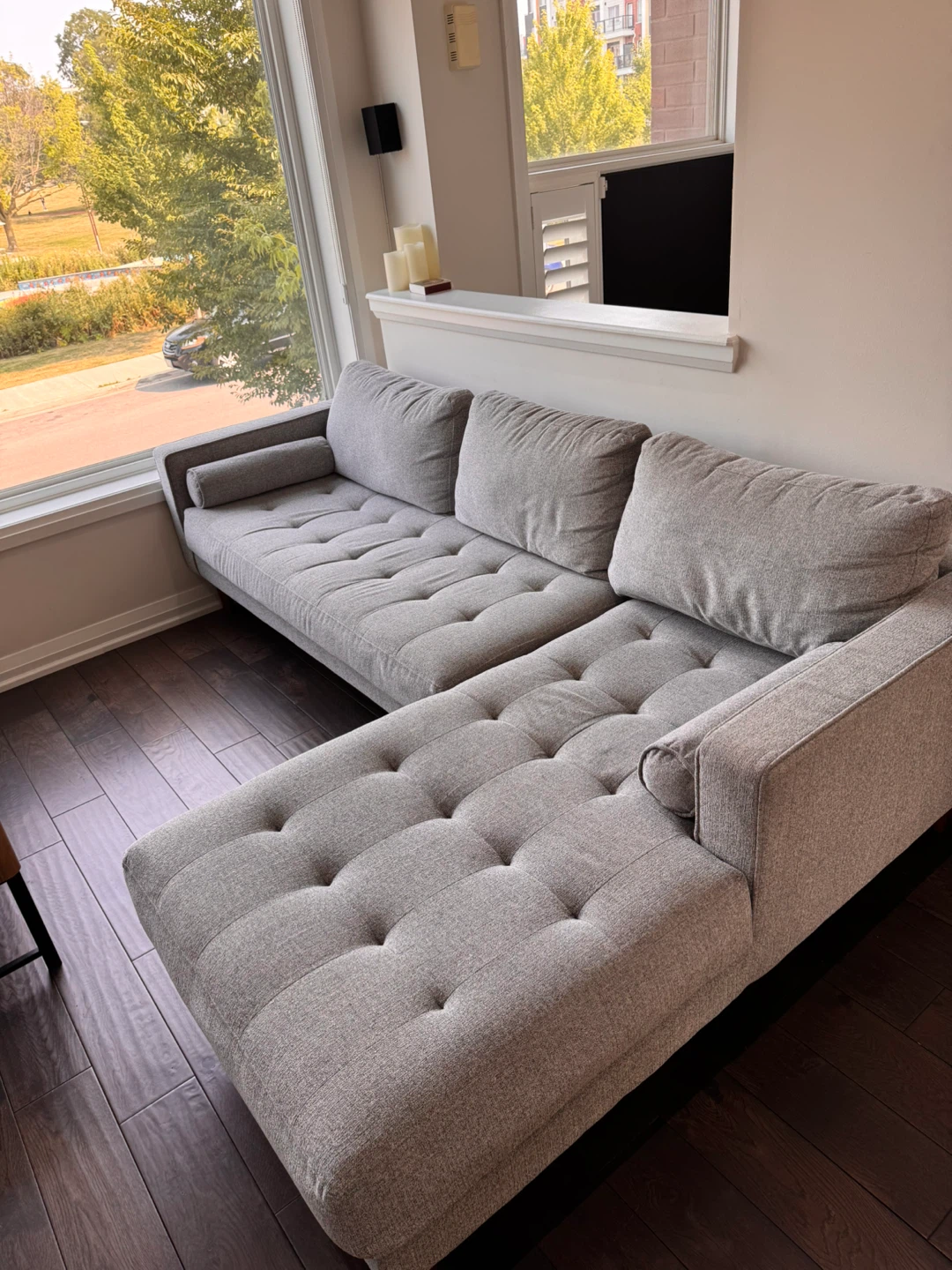 Light Grey Sectional Sofa - photo 2