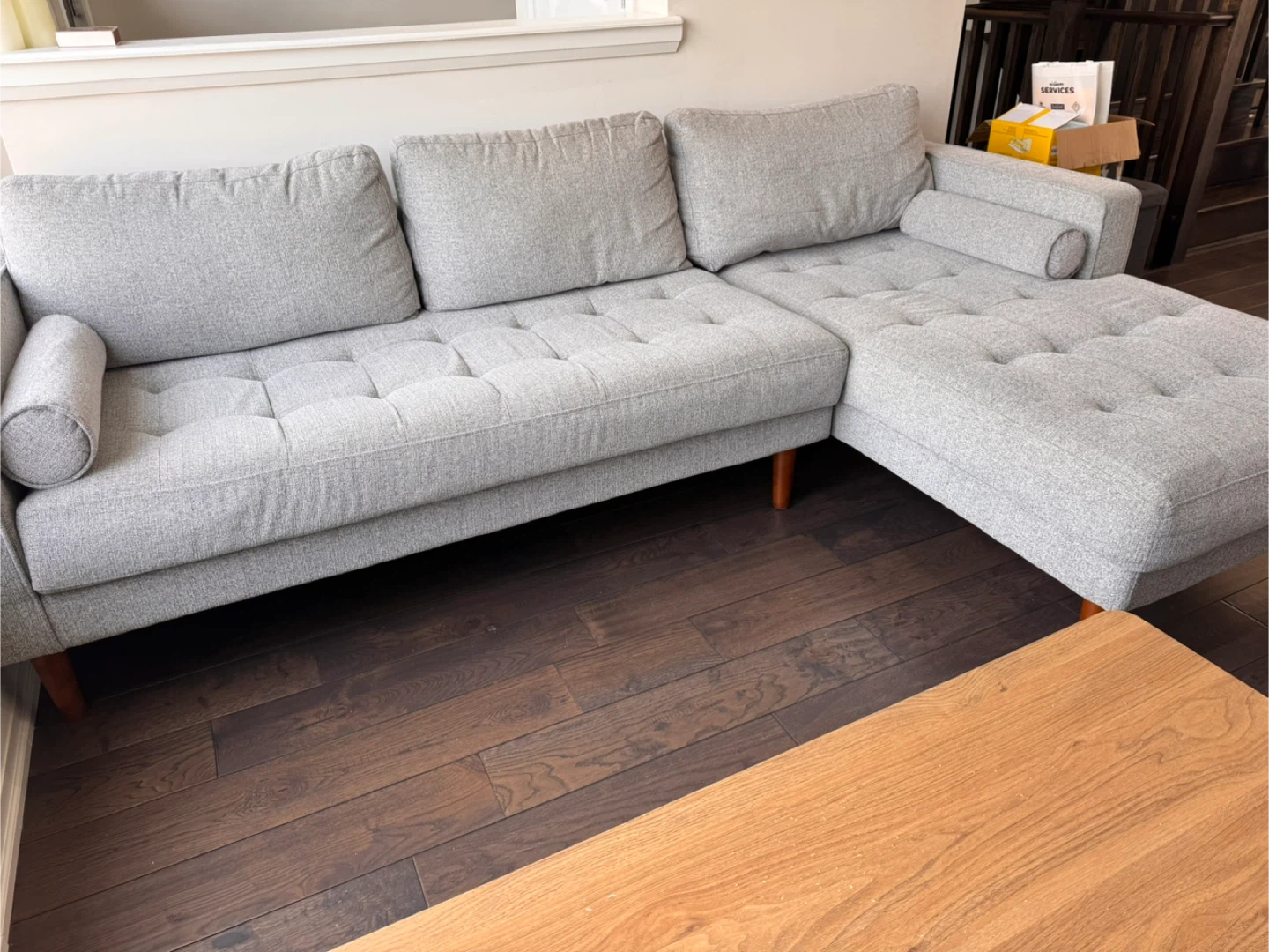 Light Grey Sectional Sofa - photo 3