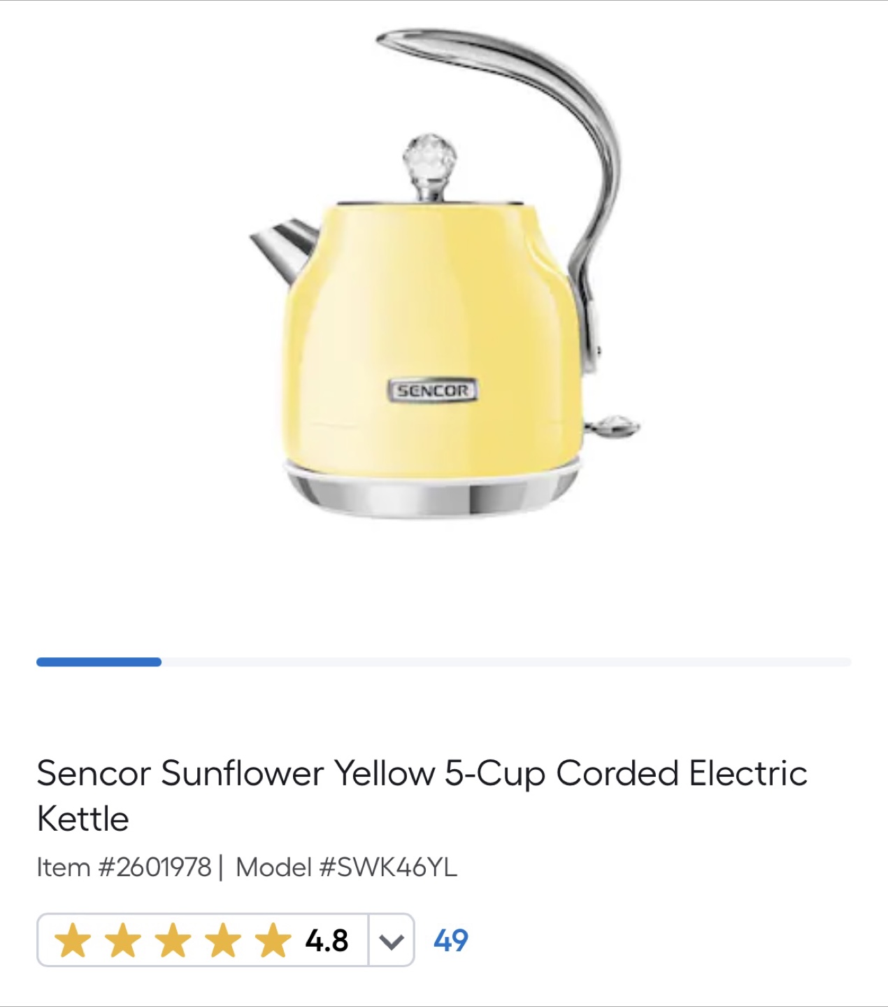 Sencor Sunflower Yellow Electric Kettle