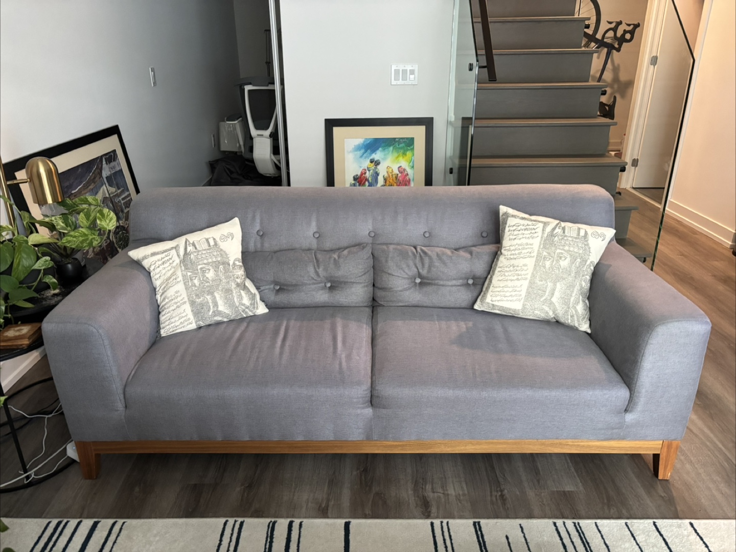 Grey Two-Seater Sofa
