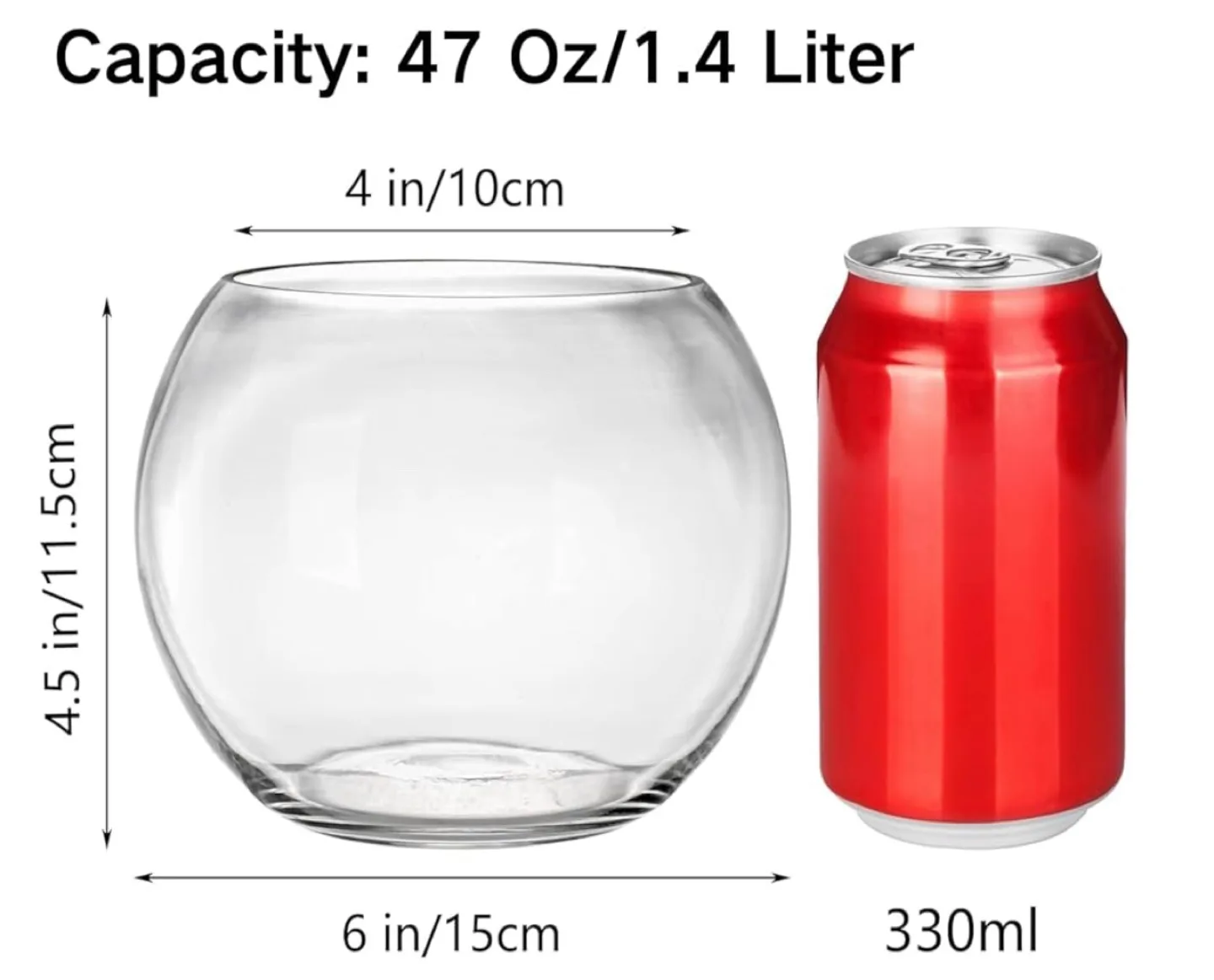 4 Clear Glass Fish Bowl Vases image indicator(2)