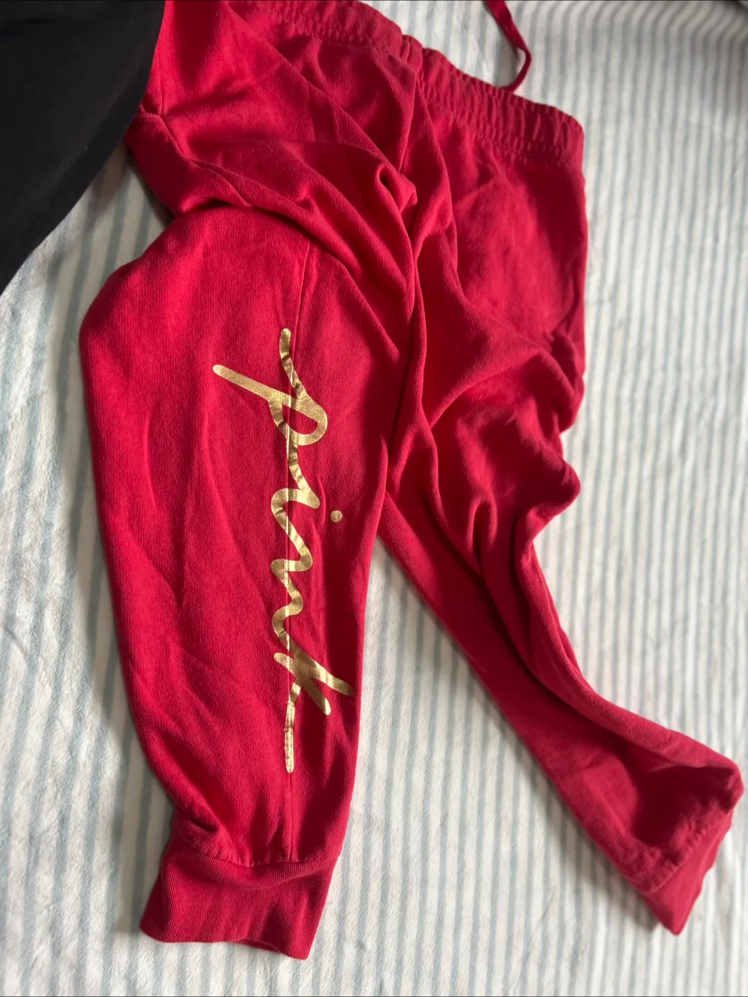 Pink Victoria's Secret Red Joggers image indicator(3)