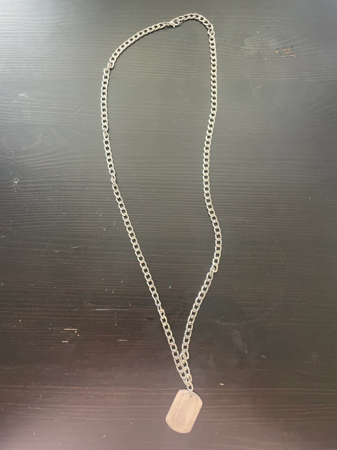 Silver Dog Tag Chain Necklace image indicator(2)