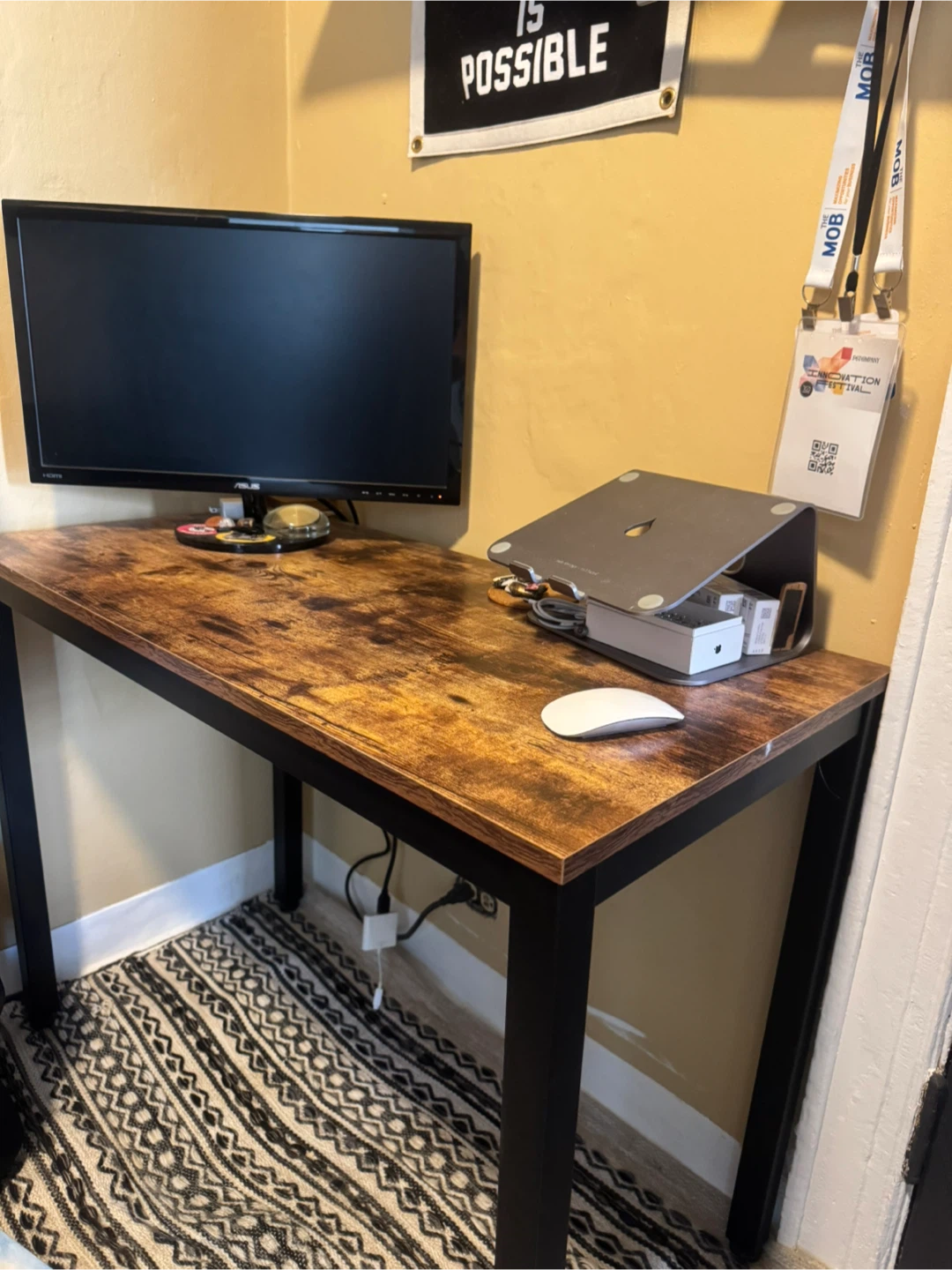 Rustic Brown Computer Desk - 39” x 19”
