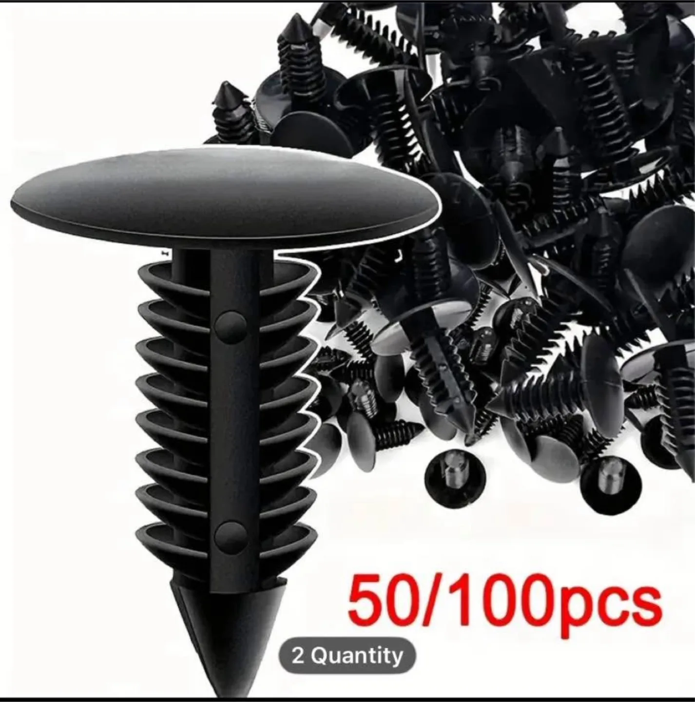 Black Plastic Rivets - 100pcs image indicator(4)