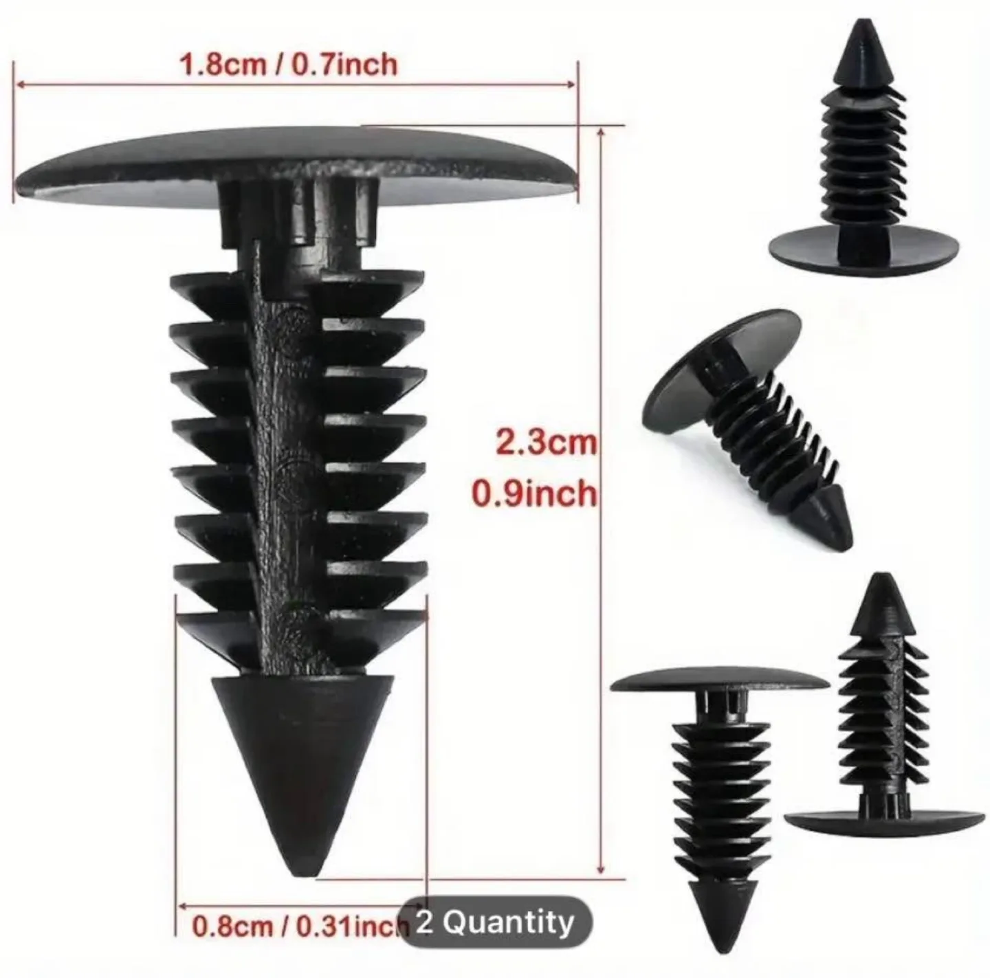 Black Plastic Rivets - 100pcs image indicator(5)