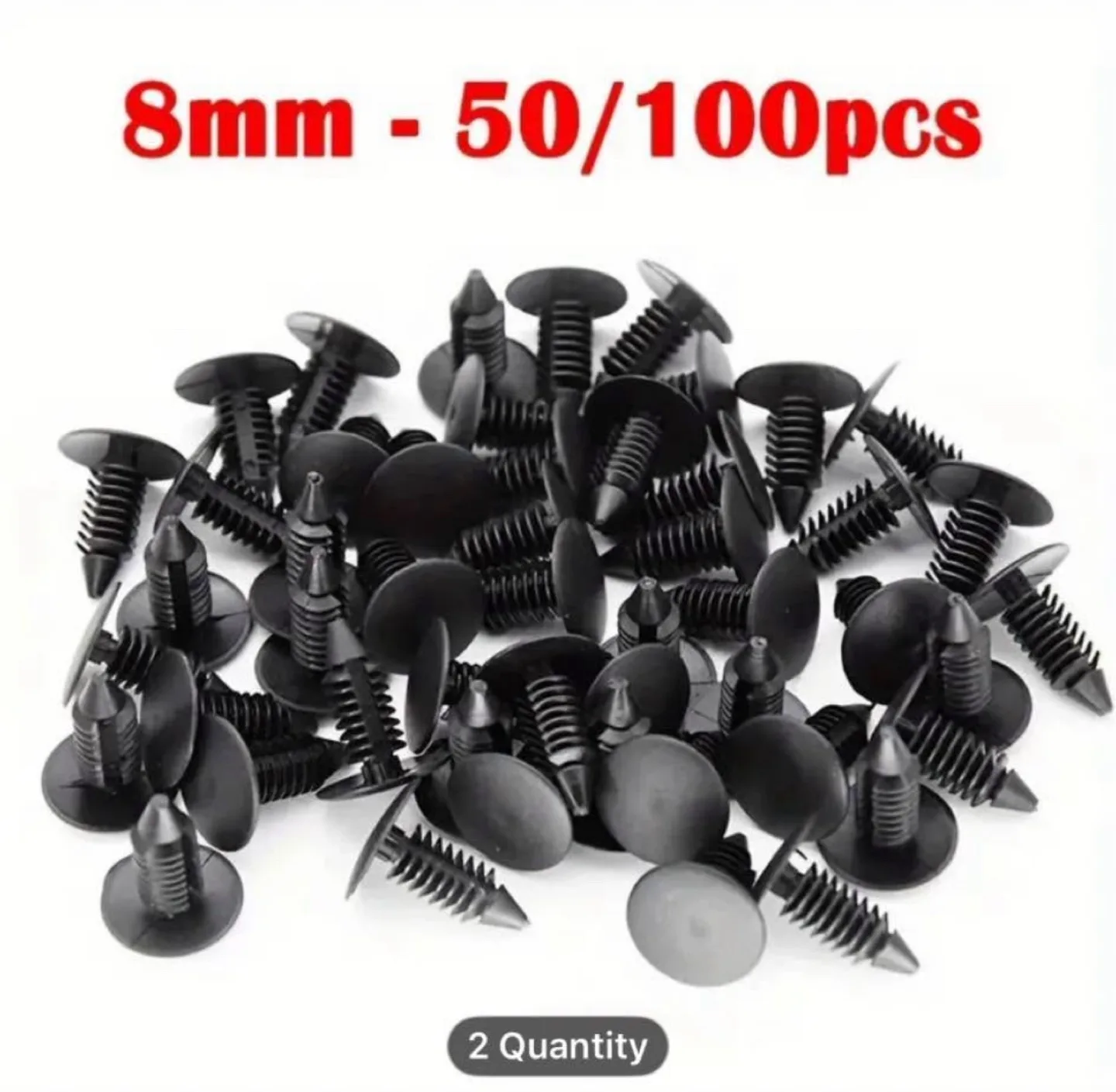 Black Plastic Rivets - 100pcs image indicator(2)