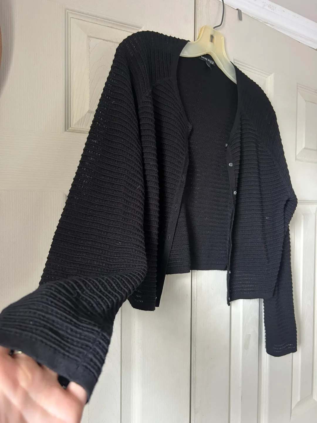Anne Klein Black Cardigan - Size L image indicator(3)