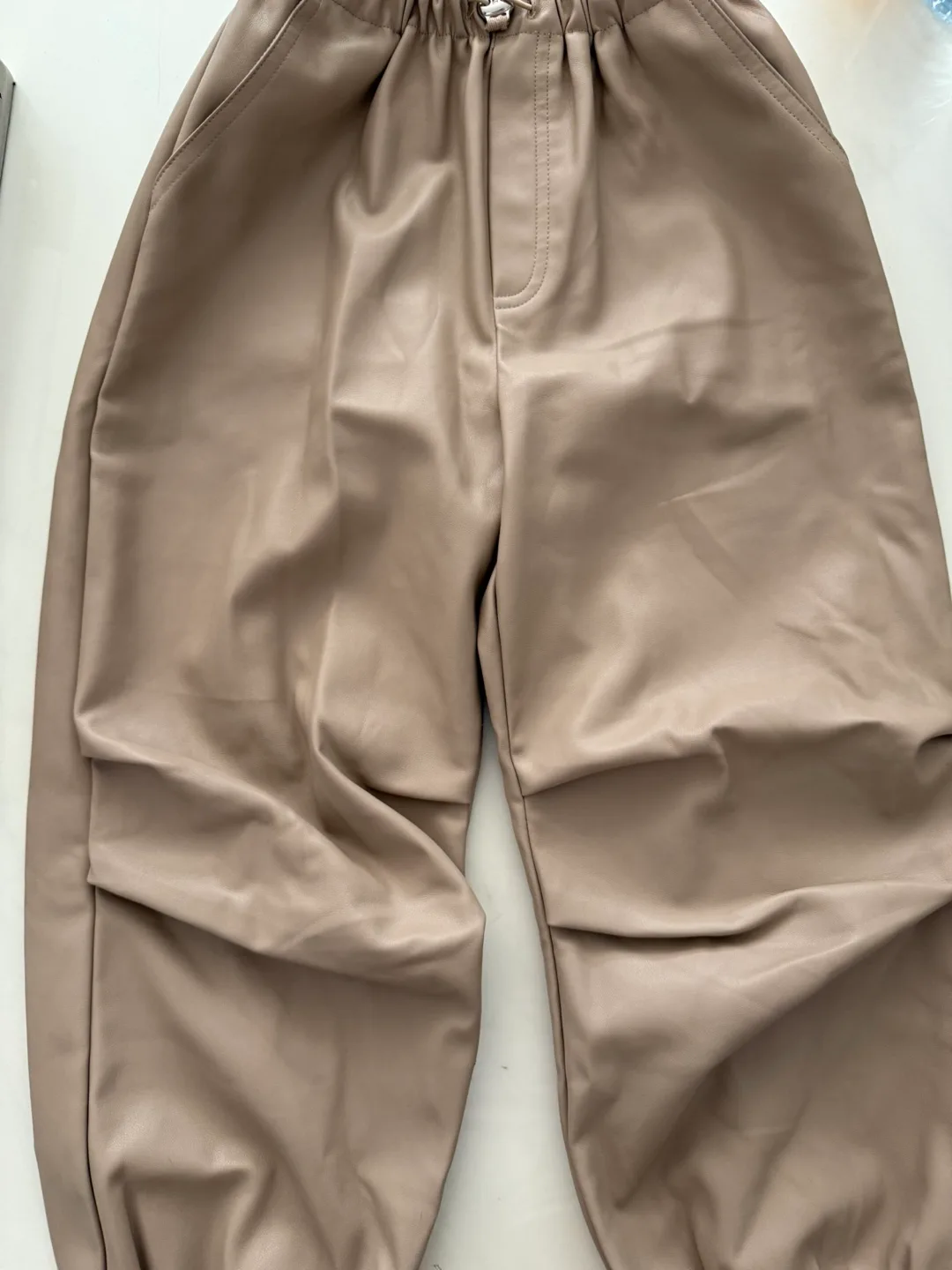 Zara Faux Leather Joggers - Size 9 image indicator(3)