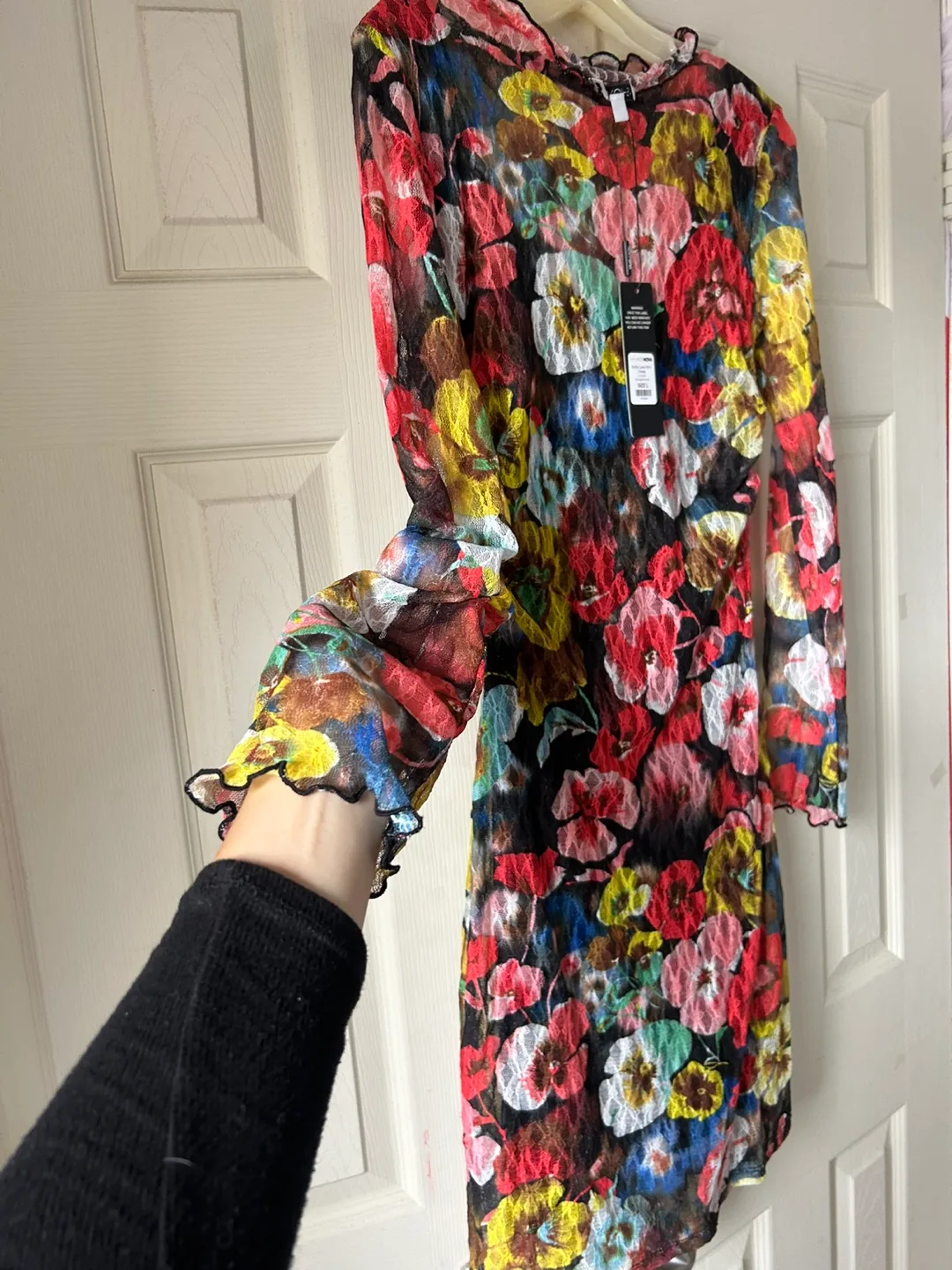 Motel Floral Print Mini Dress, Size L image indicator(3)