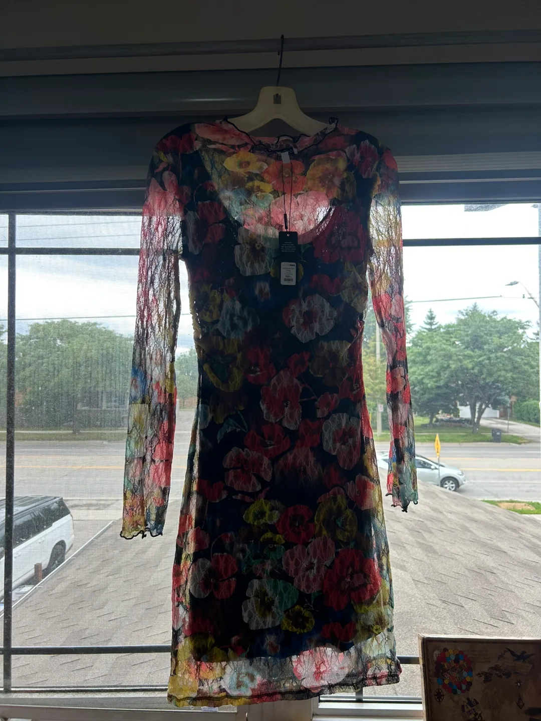Motel Floral Print Mini Dress, Size L image indicator(4)