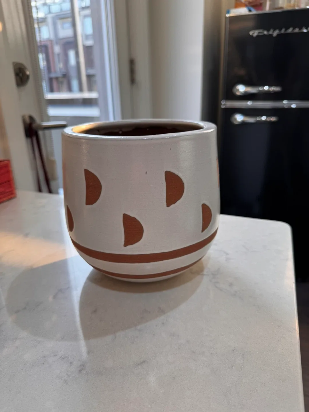 Terracotta & White Patterned Planter