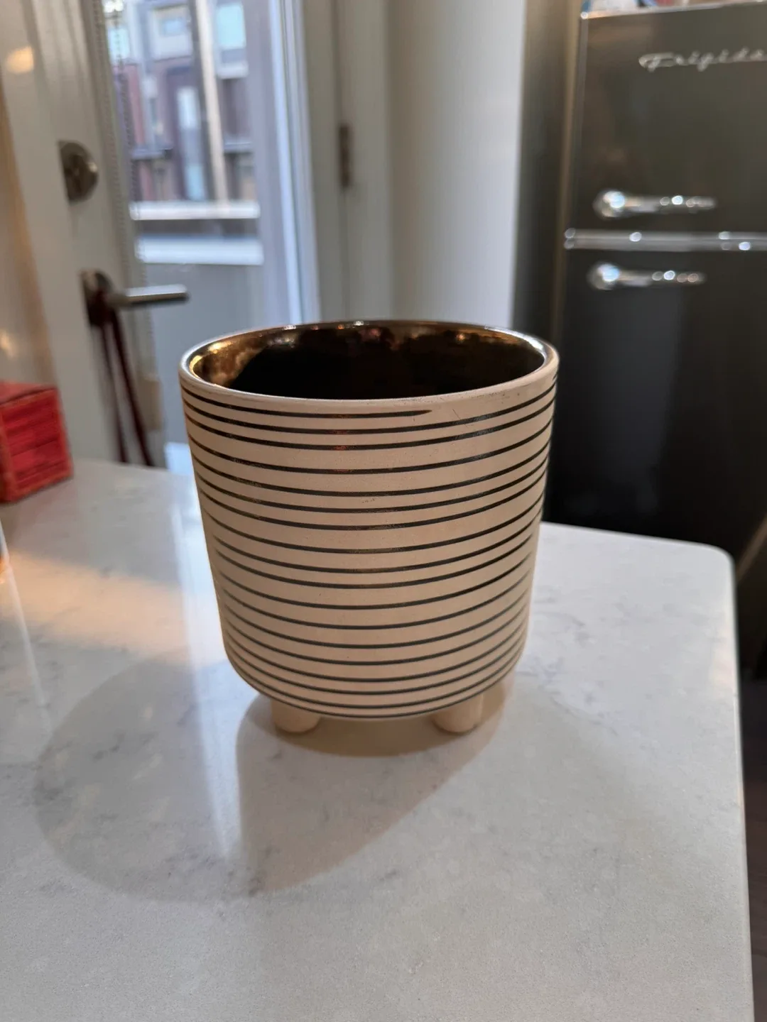 Striped Ceramic Planter