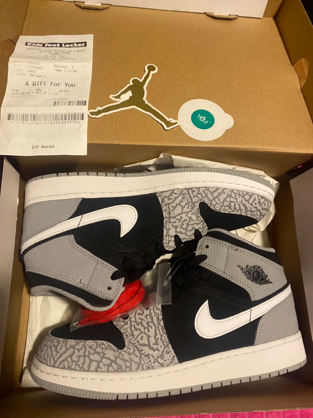 Air Jordan 1 Mid SE GS 'Cement' Kids Shoes thumbnail