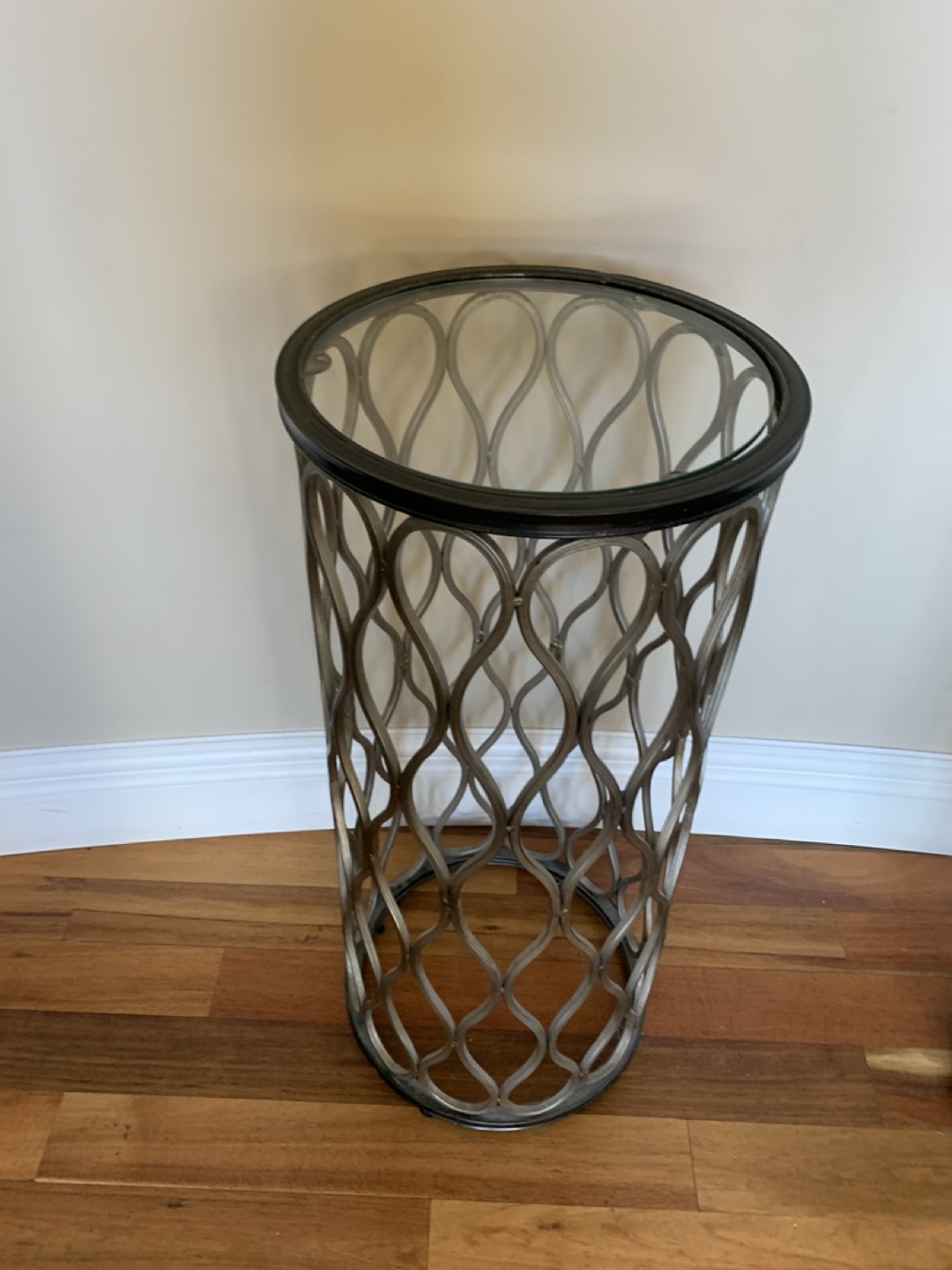 Glass Top Metal Accent Tables - Set of 2 - photo 2