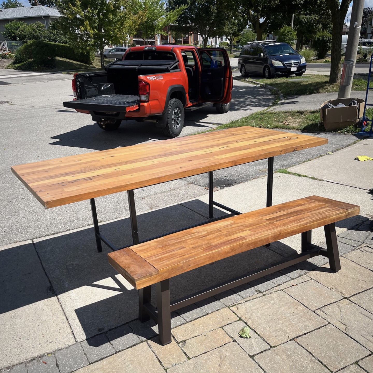 EQ3 Wood Dining Table with Dining Bench🪵