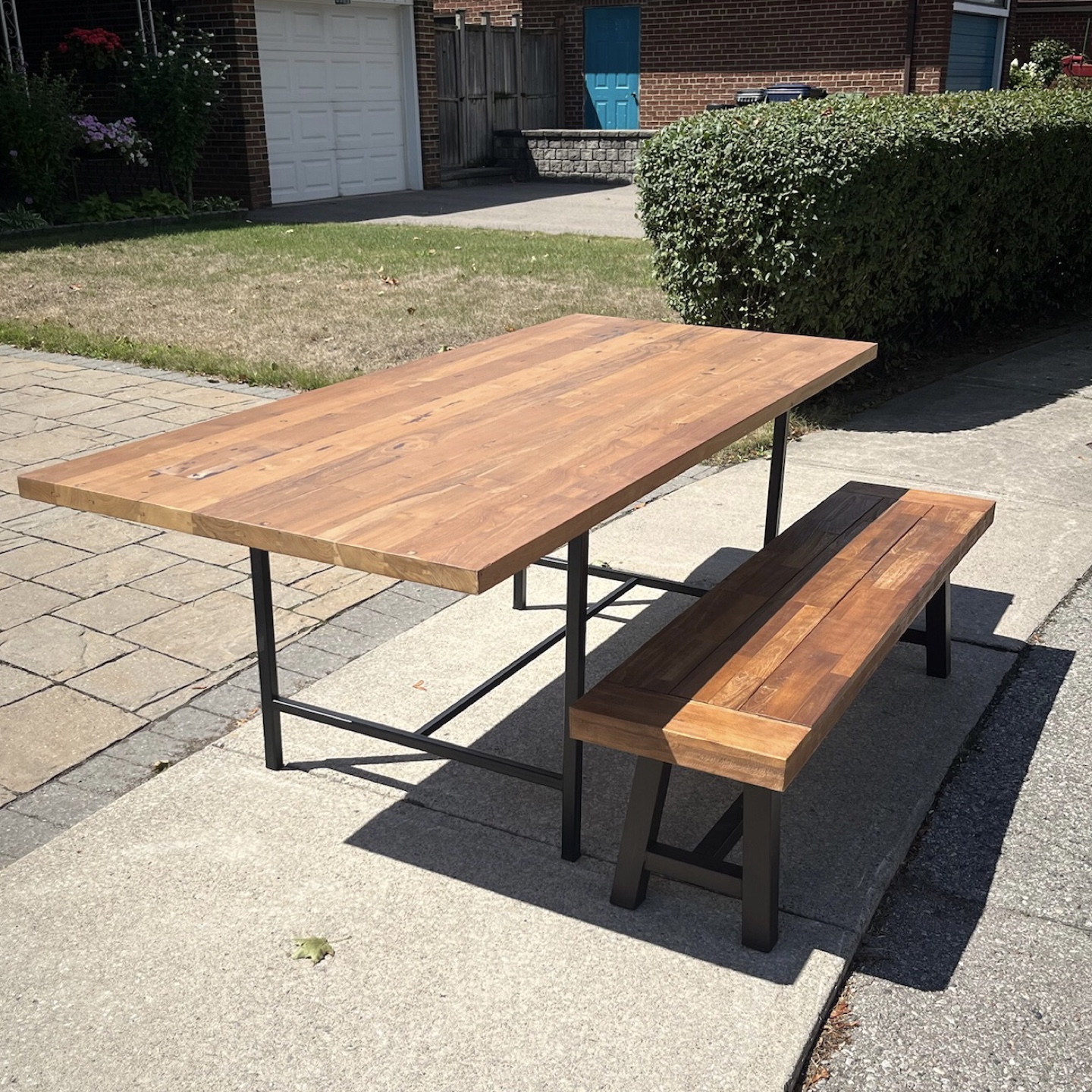 EQ3 Wood Dining Table with Dining Bench🪵 - photo 3