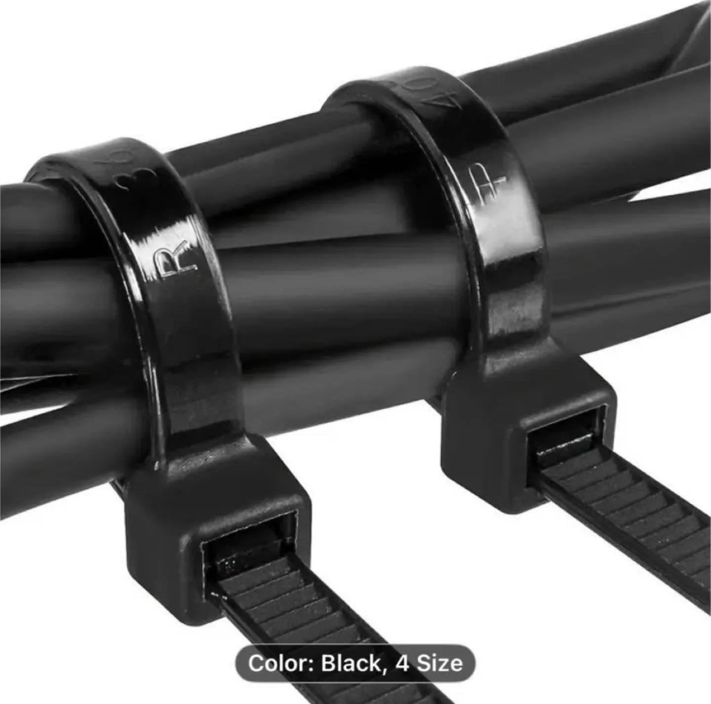 Black Cable Zip Ties - 100pcs, 4 Inch image indicator(3)