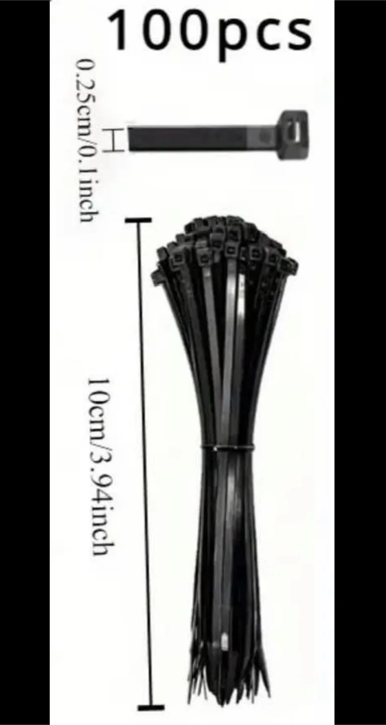 Black Cable Zip Ties - 100pcs, 4 Inch image indicator(9)