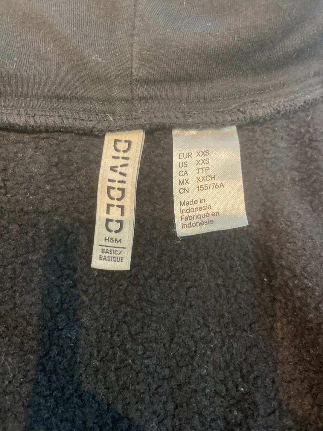 H&M Divided Black Zip-Up Hoodie image indicator(3)