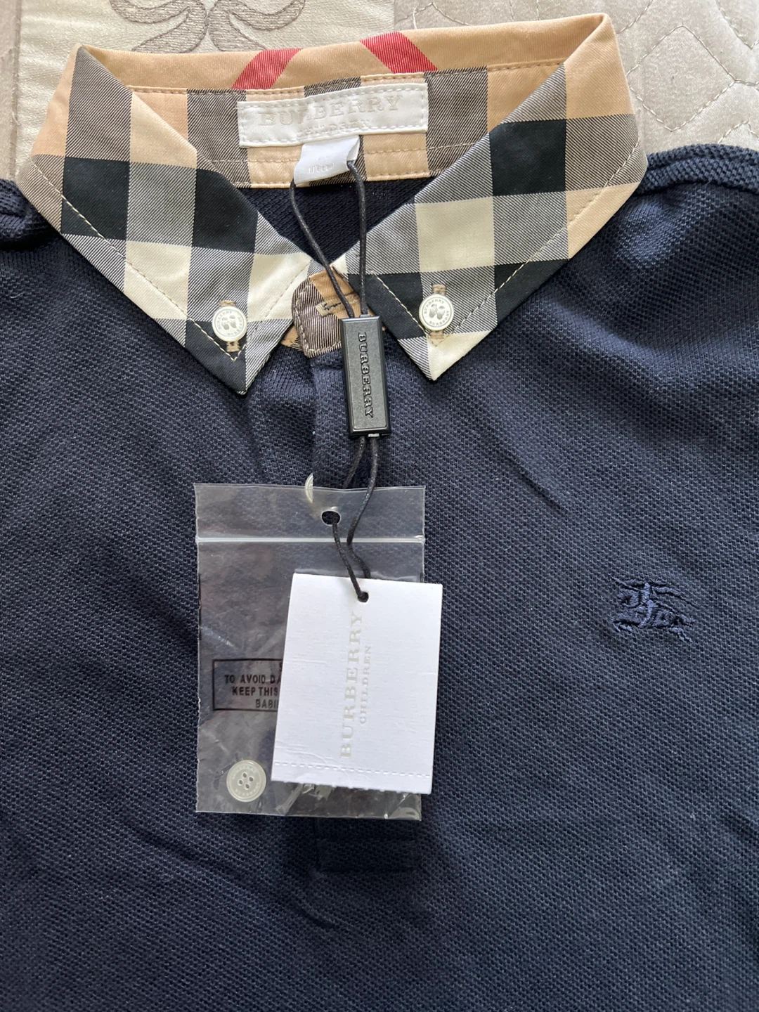 Burberry Children's Polo Shirt - Navy Blue - photo 2