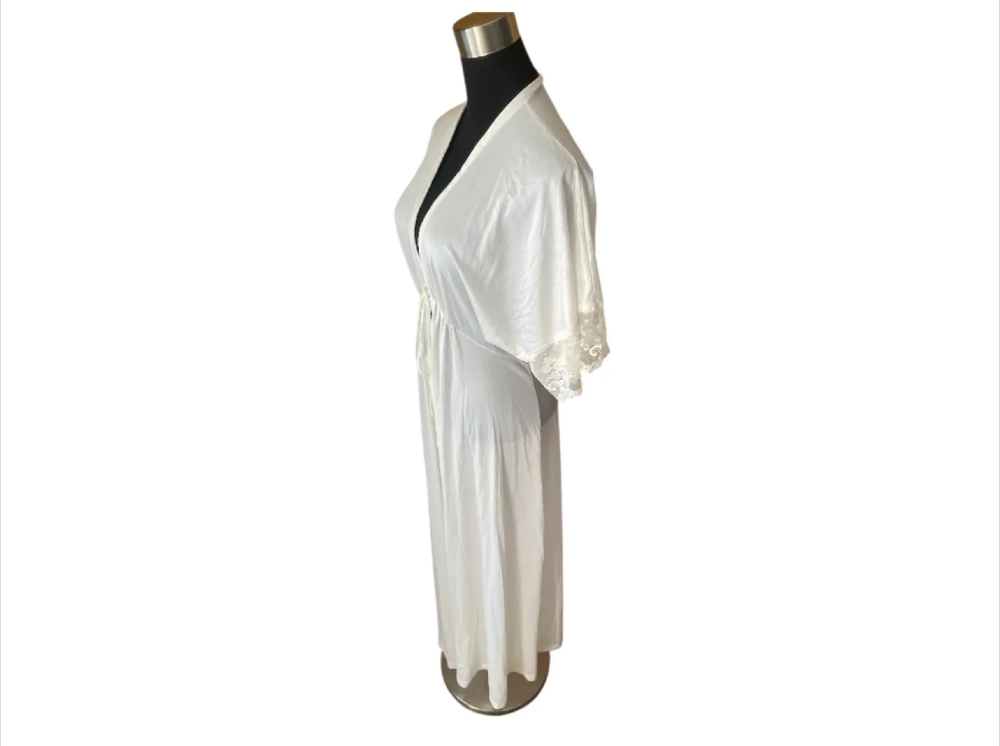Vintage 80s & 90s Cream White Lace Robe Dress Lingerie XS-M image indicator(6)
