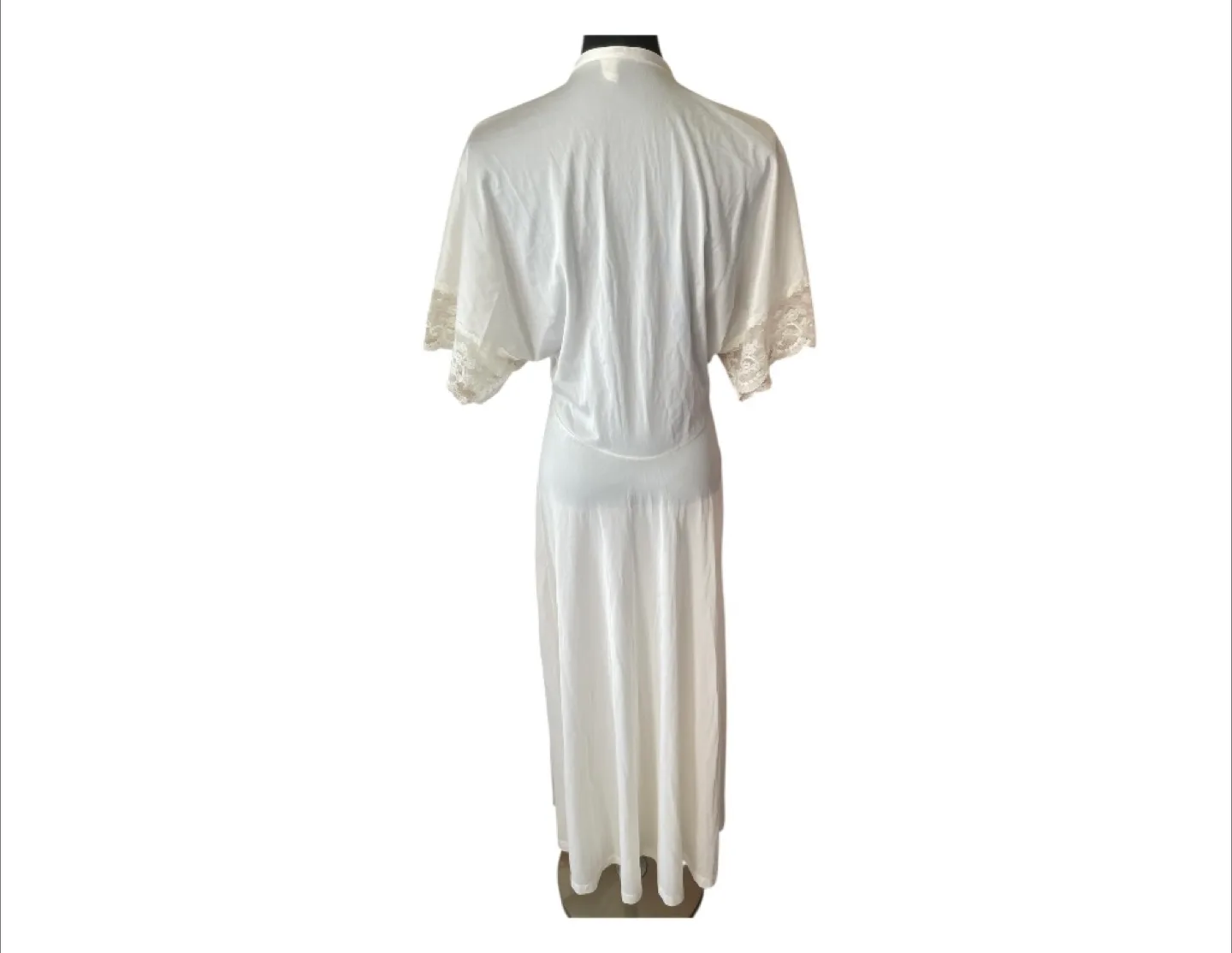 Vintage 80s & 90s Cream White Lace Robe Dress Lingerie XS-M image indicator(7)