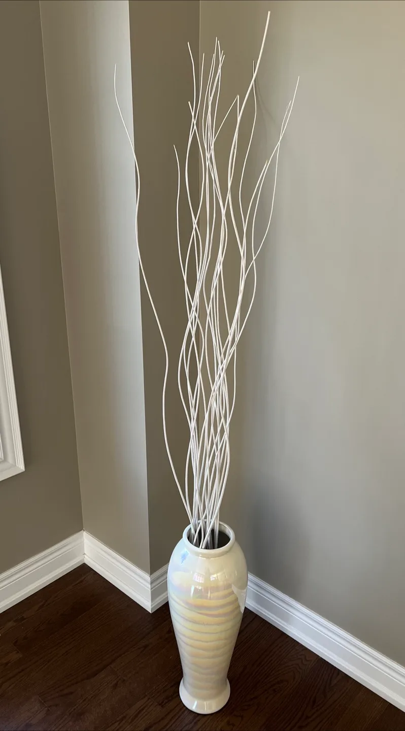 Decorative Vase with Curly White Branches thumbnail