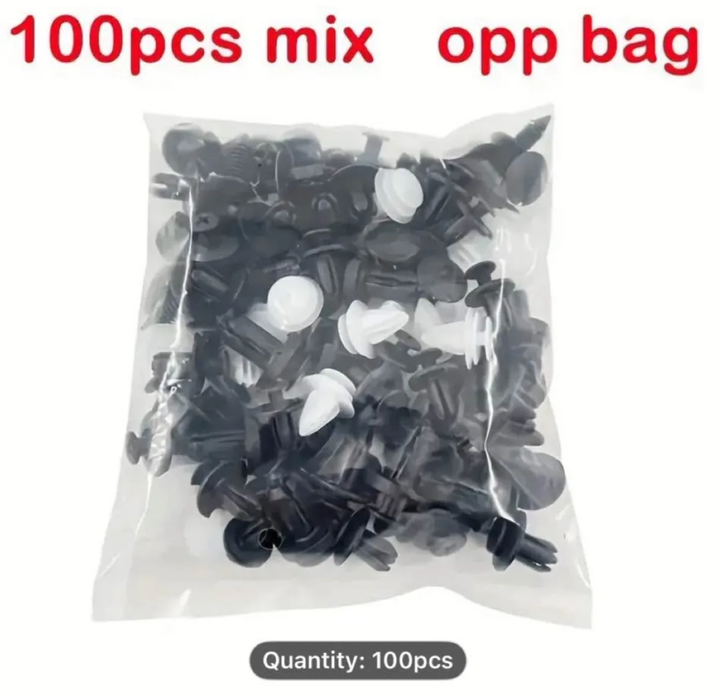 100pcs Black Plastic Rivets - Wall Mount Easy Install Car image indicator(9)